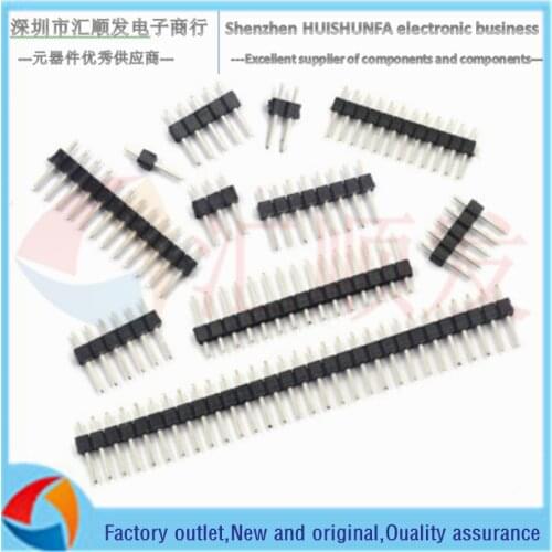 10pcs!!! Single row pin pitch 2.54MM 1*2/3/4/5/6/7/8/10/12/20/40P copper pin header pin