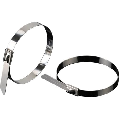 100Pcs 4.6x500mm Stainless Steel 304 Metal Cable Tie Width Zip Strap Locking Exhaust