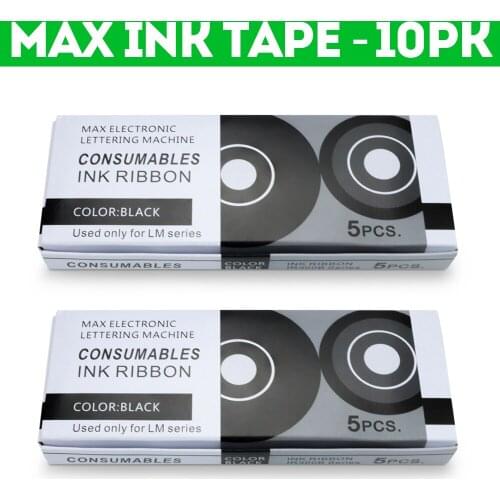 10PK MAX Ink Ribbon IR300B Compatible with MAX LETATWIN Electronic Lettering Machine LM370 LM380 LM390 Label Tape Ink Cassette
