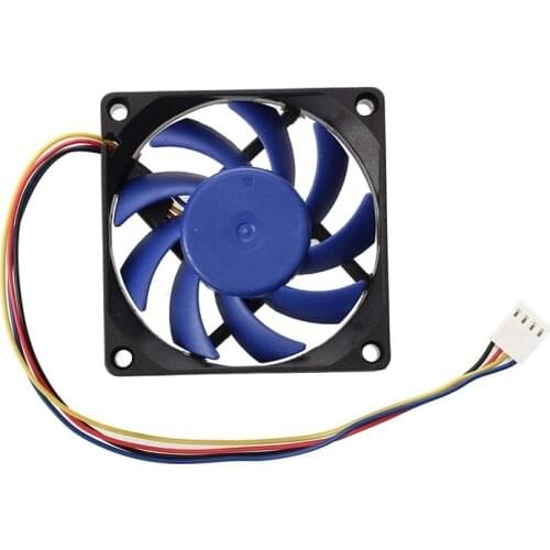 12V DC 32 70mm 4-Pin Computer Case CFM PWM CPU PC Fan Blue & Black