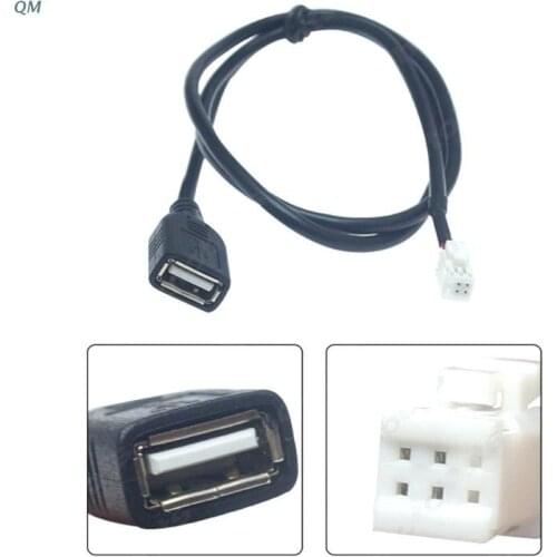 13MF 2pcs 4Pin+6Pin Connector USB cable for Car Radio Stereo 1M USB Cable USB Adapter