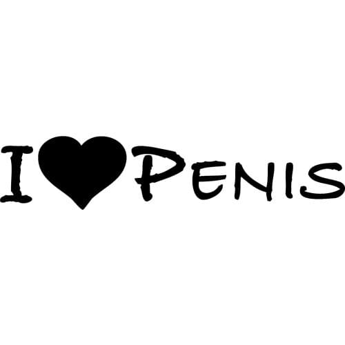 18*3cm 1 pcs I LOVE PENIS Sticker Funny Slut Prank Heart Car Window Decal Handsome And Cool Stickers Car Sticker
