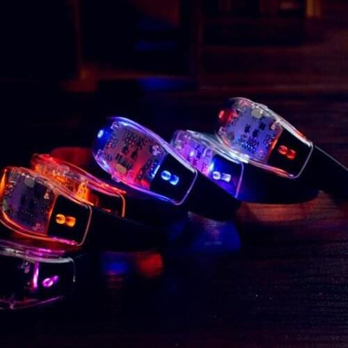 20Pcs Adult Black Voice Control LED Light Wristband Flashing Luminous Bracelet Bar Glowing Party Night Run Birthday Gifts