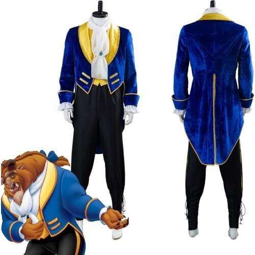 2020 Prince Beast Costume Beauty And The Beast Costume Cosplay Halloween Carnival Costumes for Adult Men