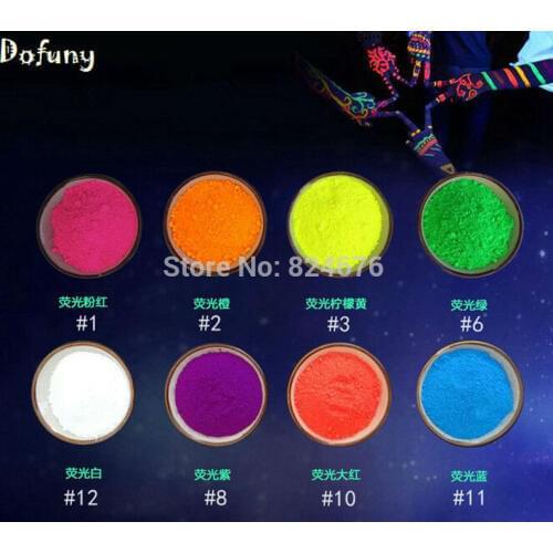 500g Mixed 10 colors Fluorescent Powder, Not Glow in the dark Powder Phosphor Pigment Powder for Nail Art&Paint&DIY Soap