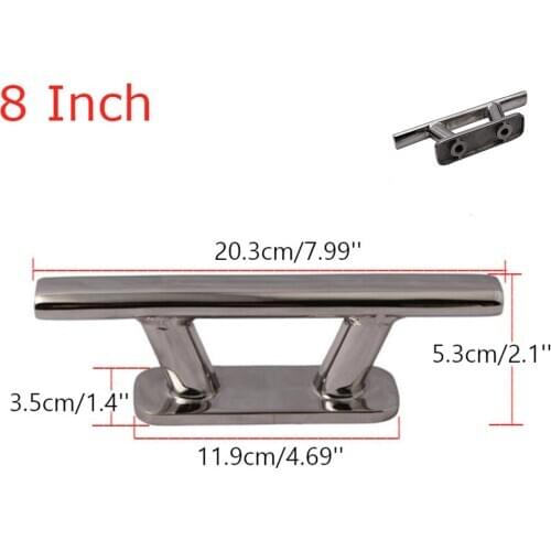 8 Inch Boat Mooring Dock Deck Rope Cleat Boat Accessories Marine 316 Stainless Steel Mooring Cleat Marine Boat Yacht Bollar