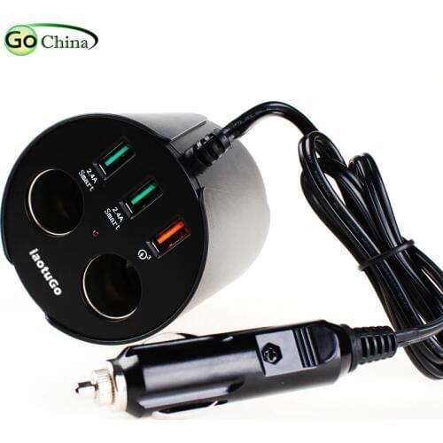 IaotuGo USB Car Charger Quick Charge 3.0 Cigarette Lighter charger For Phone/GPS/Tablet/DVR,output 5V 2.4A QC3.0