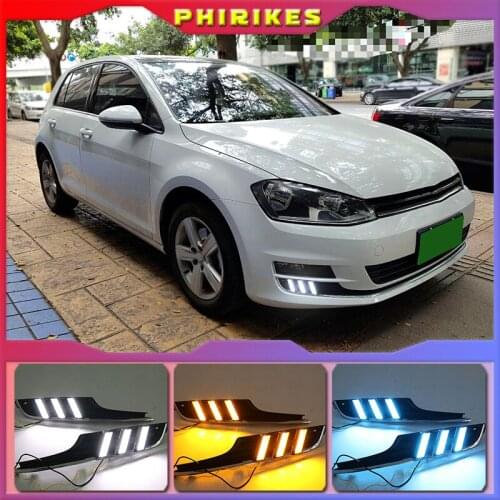 For Volkswagen Golf 7 2013 2014 2015 2016 LED DRL Daytime Running Light Car Accessories ABS 12V Fog Lamp cover