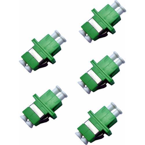 Jyttek 5 Pcs/Lot Fiber Optic Cable Adapter/coupler LC-LC Duplex Green/APC Singlemode