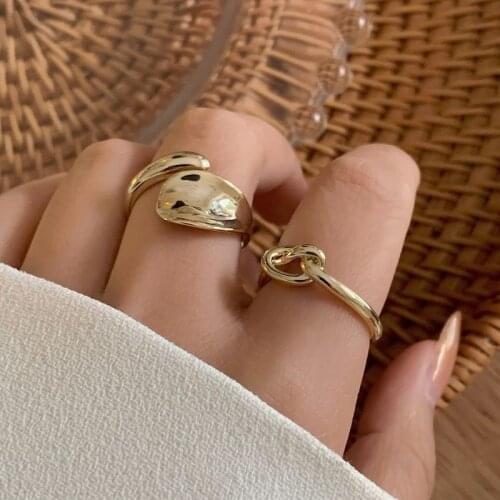 White gold filled Rose Gold Finger Rings Women Size 5-9 Chinese Knot Charm Midi Rings Engagement Female Rings Jewelry