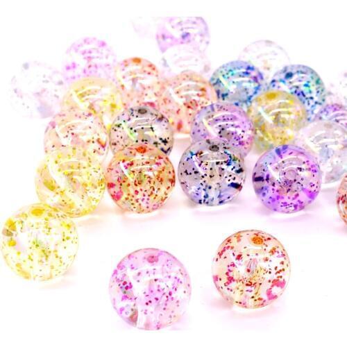 NEW 20pcs/lot Colorful Round Acrylic Jewelry Bead 18mm Dream Style Silicone Bead for Handmade Jewelry Pendant Making Accessories