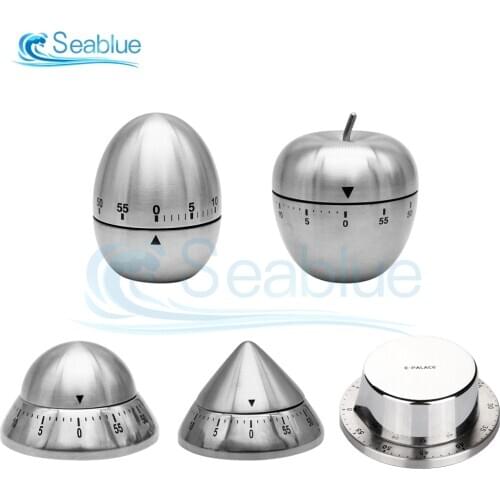 Cooking Tools Kitchen Timer Stainless Steel Egg Alarm Clock Reminder 60 Minutes Mechanical Alarm Time Clock Counting