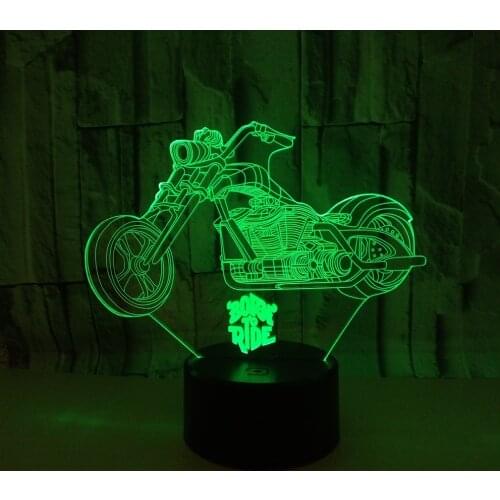 Motorcycle Model Luminous 3D Illusion Led Lamp Colorful Touch Nightlight Flash Lighting Glow in the Dark Motor Toys Dropshipping