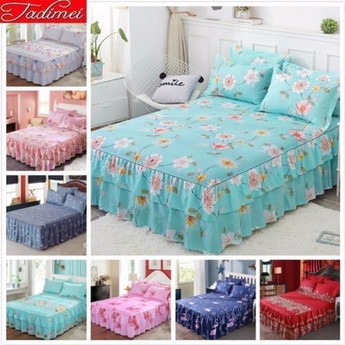 New Classical Floral Pattern Adult Child Kids Bed Skirts Single Full Twin Queen Double King Size Size Bedspreads Bed Linen Cover