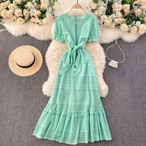 Womens Spring Summer Runway Fashion Short Sleeve Belt Fail Tail Dress Female ChicTravel Beach Party Dress TB1897