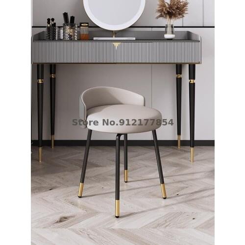 Light luxury makeup stool bedroom simple modern makeup chair net red ins soft seat back small Nordic dressing table stool