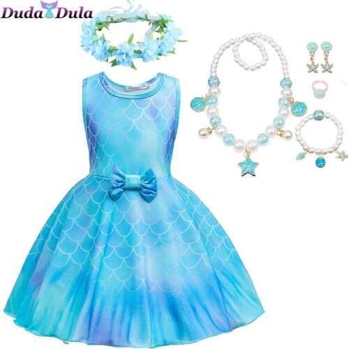Mermaid dress kids Baby Girl summer clothes 2020 Dress for girl Child girl princess dress Teenage Girls clothes 2 to 8 years