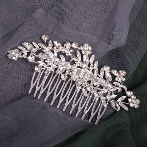 Silver Color Rhinestone Small Hair Comb Hair Accessories For Women Hair Jewelry Hair Clip Comb Head Jewelry