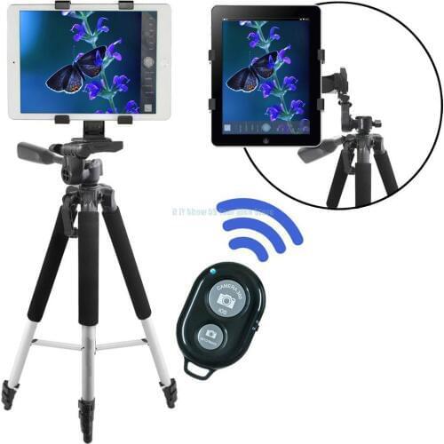 Camera Tripod Tablet Mount With Wireless Remote for Apple iPad Pro Air Mini i Phone 7 Plus 8 X S10 S10E J Aluminum Holder Stand
