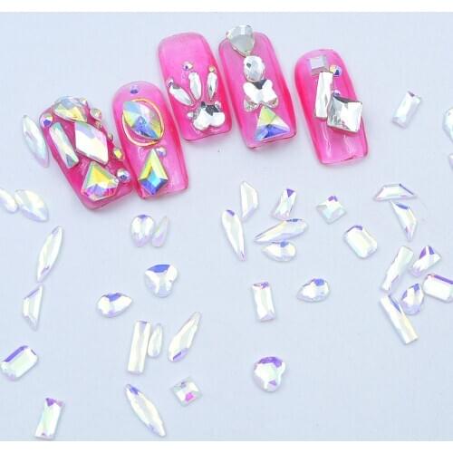 Swarovsky Kinds Of Shapes Crystal Nail Diamond Stone Strass AB Glass Rhinestones For 3D Nails Art Decorations Square Eye Shape