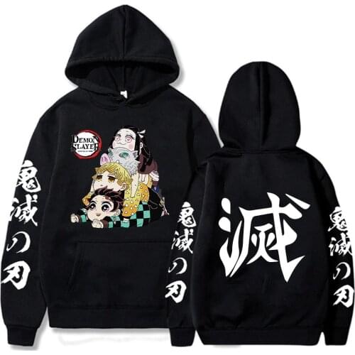 Demon Slayer Anime Tanjiro and Nezuko Hoodie Sweatshirt Streetwear Sudadera Mujer Oversized Hoodie