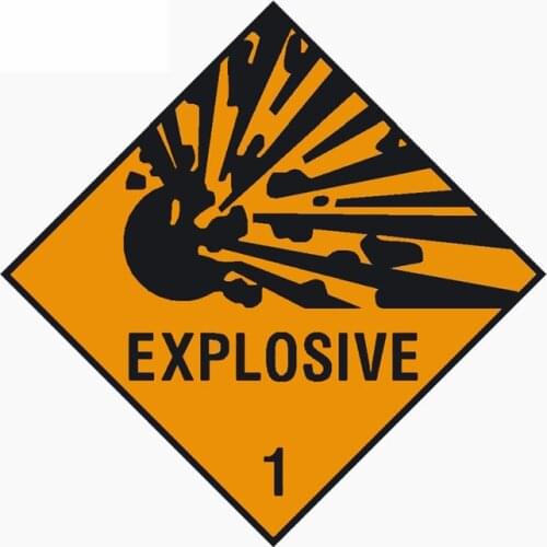 EXPLOSIVE WARNING NOTICE Warning Mark Personality Car Window Decal Reflective Car Sticker,10cm*10cm