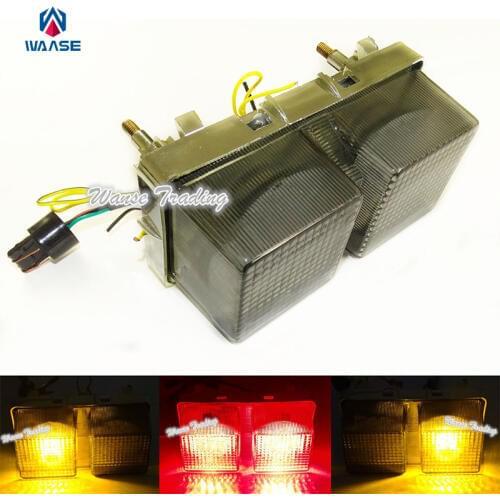 Waase E-Marked Rear Taillight Tail Brake Turn Signals Integrated Light Smoke For 2000-2009 01 02 03 04 05 06 HONDA RVT1000R RC51