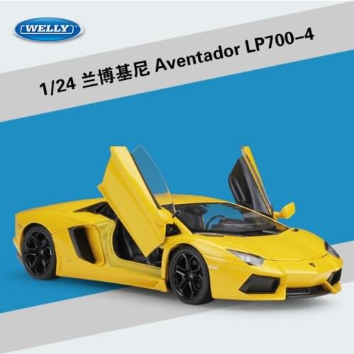 Welly 1:24 Diecast Aventador LP700 White Pink Orange Blue Yellow Sport Cars High Simulation Vehicle Alloy Metal Model Car