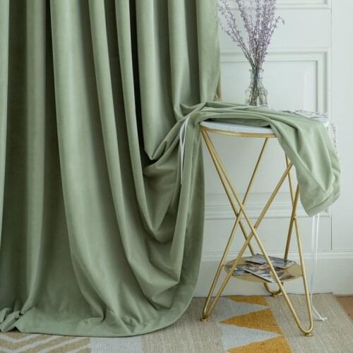 Bean green flannel curtain fashion curtain bedroom living room Study shade curtain Custom curtain luxury fashion shade curtain