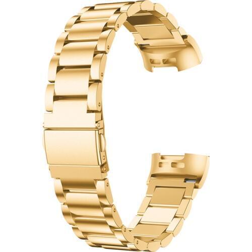 1PC Fashion Men Wristband Stainless Steel Watch Band Strap For FitBit Charge 3 Three Beads Steel Watchband Bracelet Loop