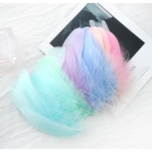 1Pack Sweet Color Turkey Feathers Chicken Plumes Turkey Marabou Feathers for Carnival Halloween Christmas DIY Craft Decor