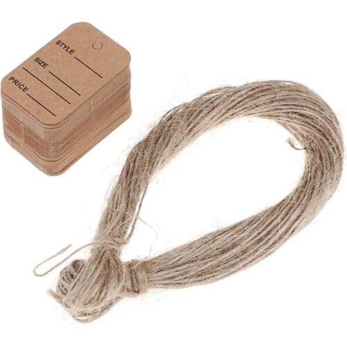 100pcs DIY Blank Price Hang Tag Birthday Wedding Party Paper Cards Gift Tag Paper Tags Kraft Paper Tag Head Label Festival Note