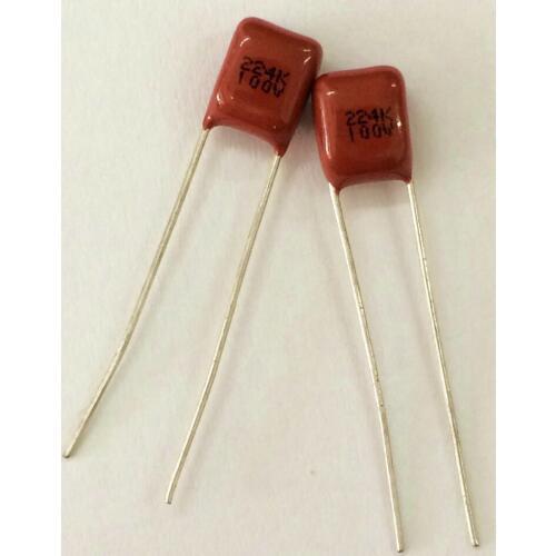100pcs CBB capacitor 224 100V 224k 0.22uF 220nF P5 Metallized Polypropylene Film Capacitor