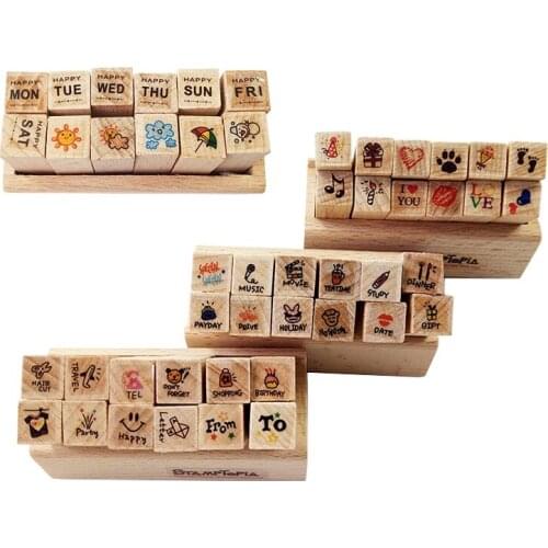 12Pcs per pack decoration wooden rubber stamps DIY scrapbooking stationery Lovely Life scrapbooking craft standard stamp 7*3*4cm