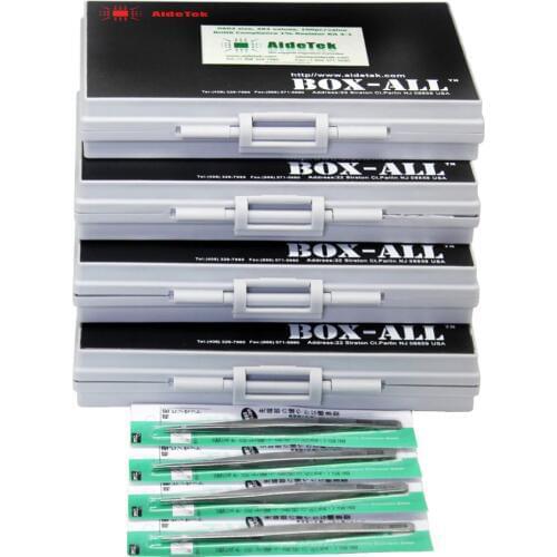 AideTek Surface Mount 0603 smd led1% E96 Resistor Kit 492 x100pc ROHS Distributed In 4 BOX-ALL lables plastic part box R06E96100