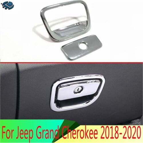 For Jeep Grand Cherokee 2018 2019 Car Styling Accessories ABS Chrome stickers of Glove box store content box cover decoration se