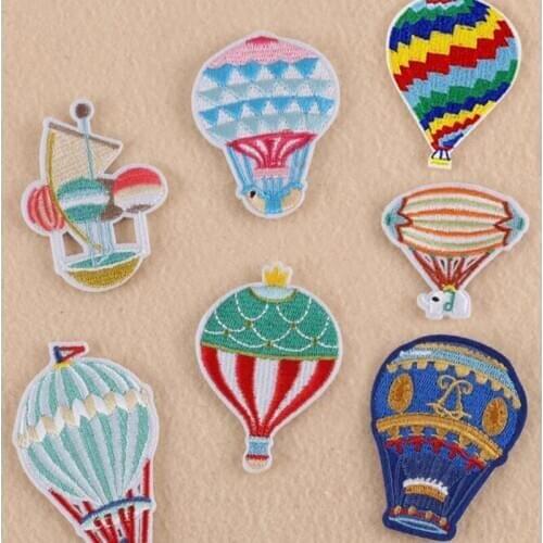 Hot Air Balloon Patch for Clothing Iron on Embroidered Sew Applique Cute Patch Fabric Badge Garment DIY Apparel Accessories