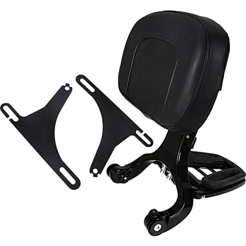 Gloss Black Fixed Mount&Multi Purpose Adjustable Driver Passenger Backrest For Harley Dyna Super Glide Street Bob 2006-2017