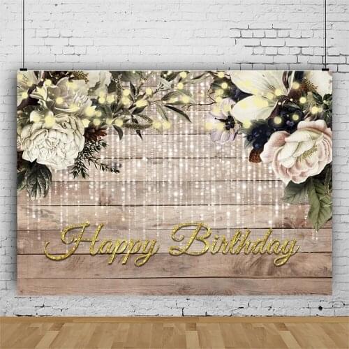 Wooden Board Flowers Tassels Background for Portrait Photography Party Photozone Decors Backdrops Photocall Studio Accessories