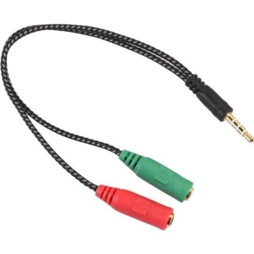 Splitter Headphones Jack 3.5mm Stereo Audio Y-Splitter 2 Female To 1 Male Cable Adapter Microphone Plug For Earphone Dropship