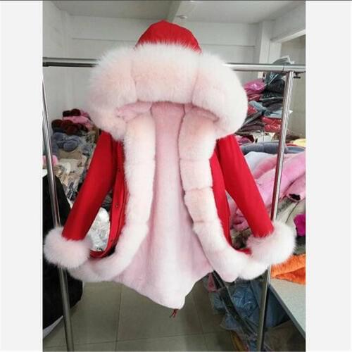 2020 new Casual winter jacket women fur coat real Fox fur collar faux fur Liner thick warm fashion Streetwear