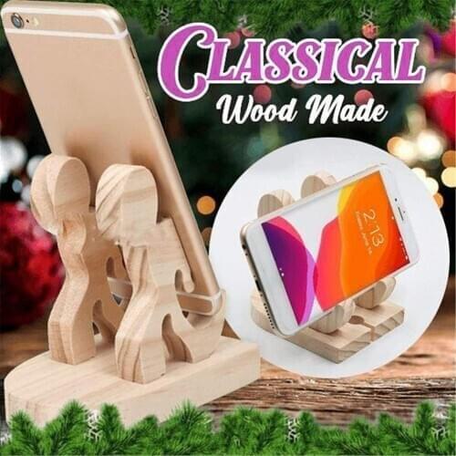 HOT SALES!!!Universal Wood Phone Holder Elephant Deer Desktop Cellphone Bracket Mount Stand