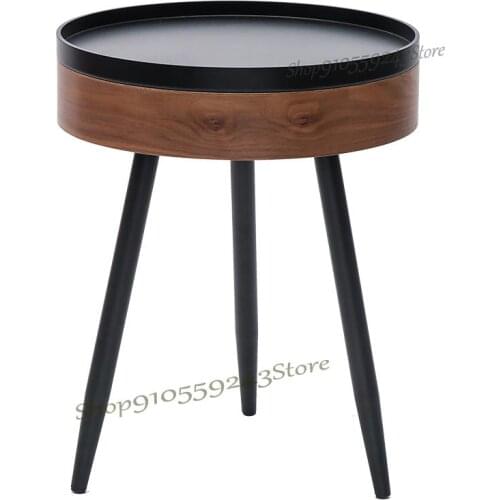 Small Round Table Ins Style Sofa Balcony Side Table Corner Table Storage Storage Wrought Iron Side Table Bedroom Bedside Table S
