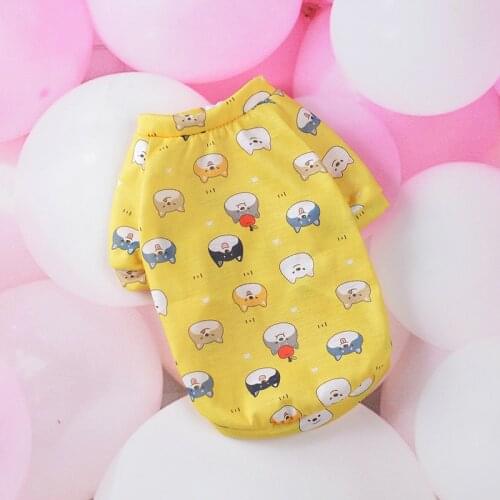 Cute Dog Clothes Thin Custom Cartoon Print Spring And Autumn Pet Clothes Small Dog Dog Cat Sweater T shirt Cute Dog Clothes