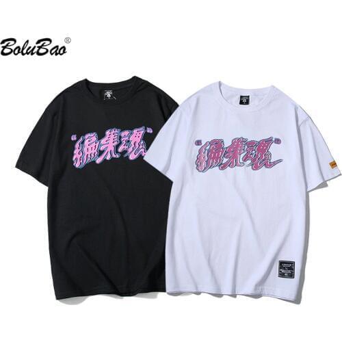 BOLUBAO Fashion Brand Men T-Shirts Male Casual Letter printing Cotton T Shirts Mens Street Style T Shirts