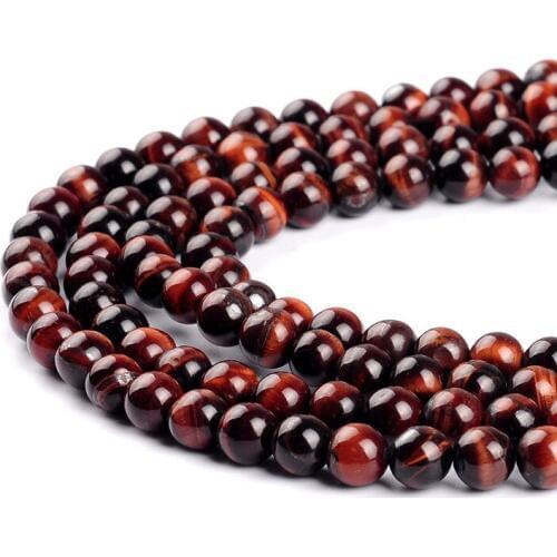 Natural Red Tiger Eye Stone Beads Selectable Size 4/6/8/10/12/14mm Fashion DIY Round Loose Beads For Jewelry Bracelet Strand 15"