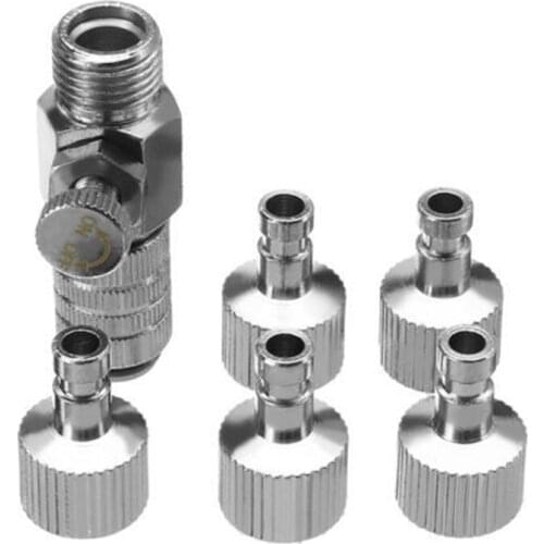 New Airbrush Quick Disconnect Release Coupling Adapter Standard 1/8" BSP Fitting Thread Plug Connector Alloy Metal