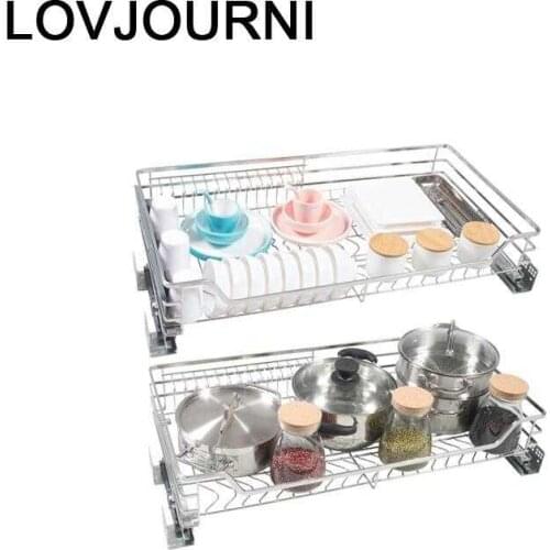 Organizador Armario Cocina Mutfak Organizer Stainless Steel Cozinha Cuisine Rack Kitchen Cabinet Cestas Para Organizar Basket