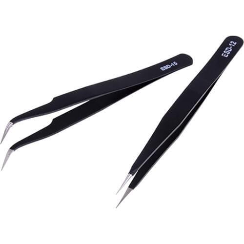 2Pcs Anti-static Elbow And Straight Stainless Steel Tweezers Cake Mold Sugarcraft Tool For Kicthen Bakeware Decoration