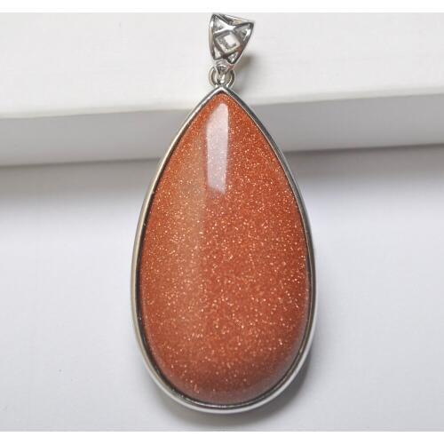 Golden Sandstone Stone Water-drop Pendant Fashion Jewelry For Woman Gift S3075
